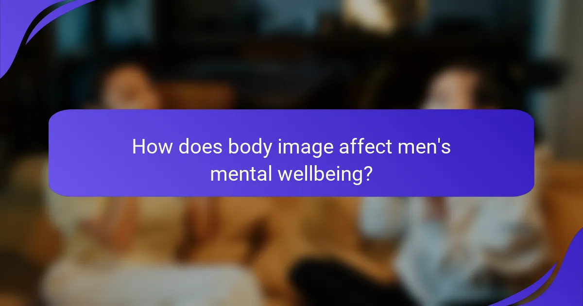 How does body image affect men's mental wellbeing?