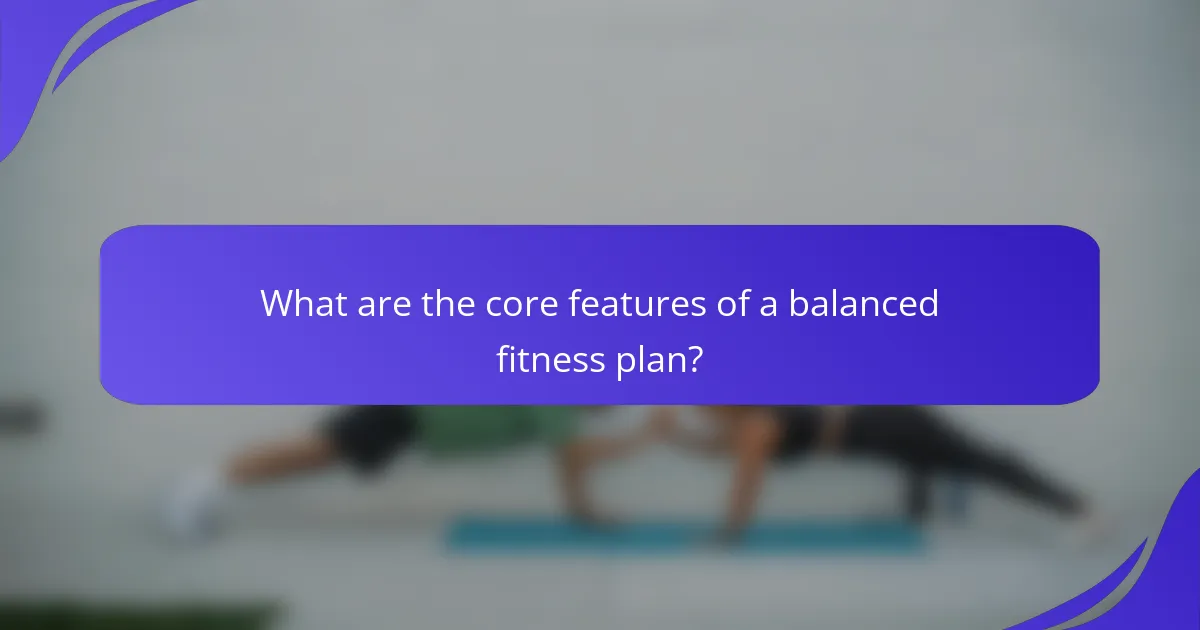 What are the core features of a balanced fitness plan?
