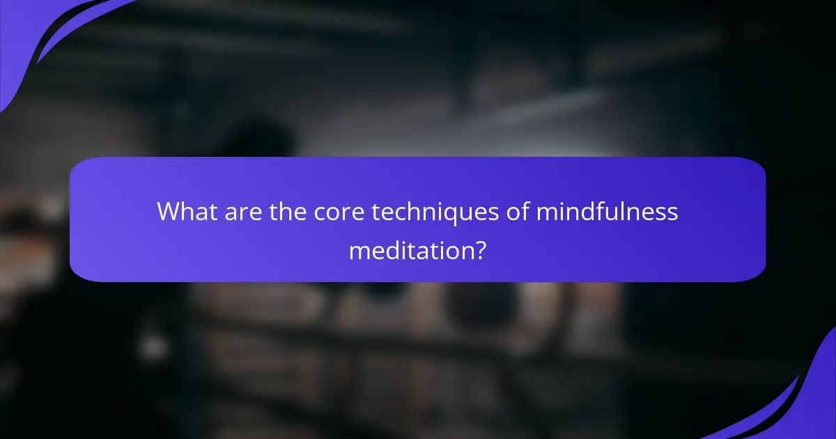 What are the core techniques of mindfulness meditation?