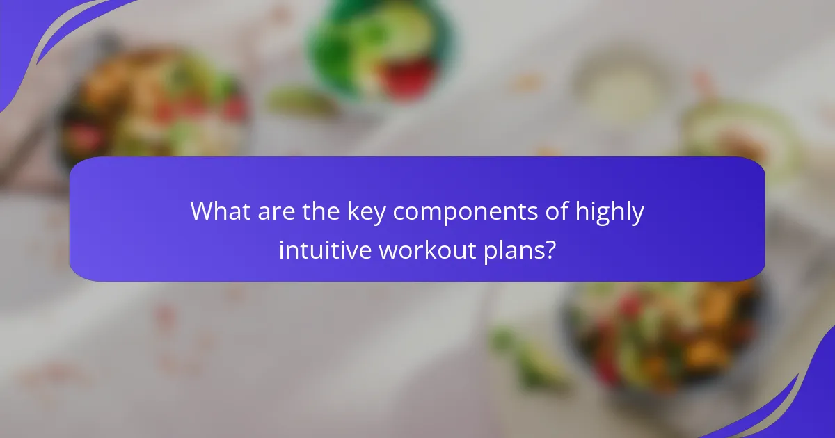 What are the key components of highly intuitive workout plans?