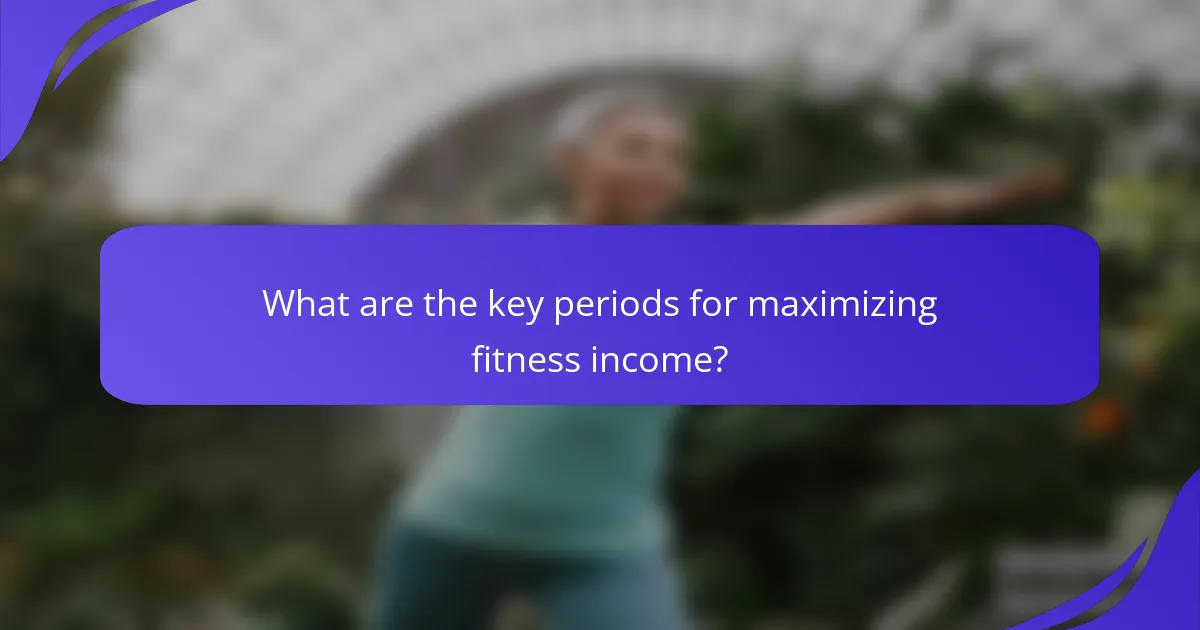 What are the key periods for maximizing fitness income?