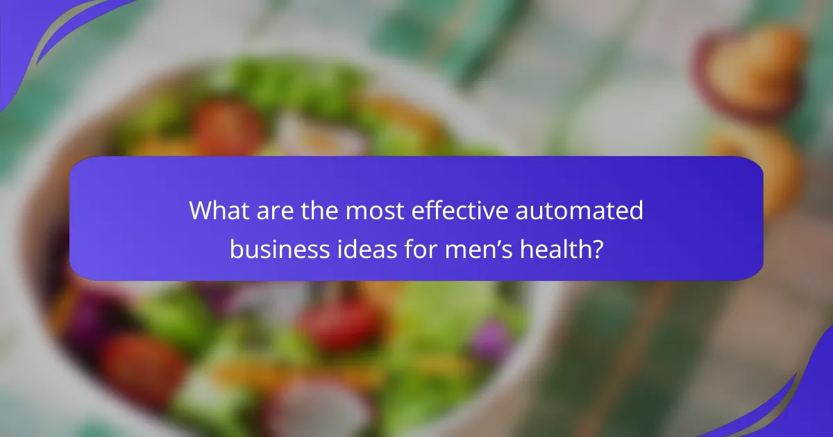 What are the most effective automated business ideas for men’s health?