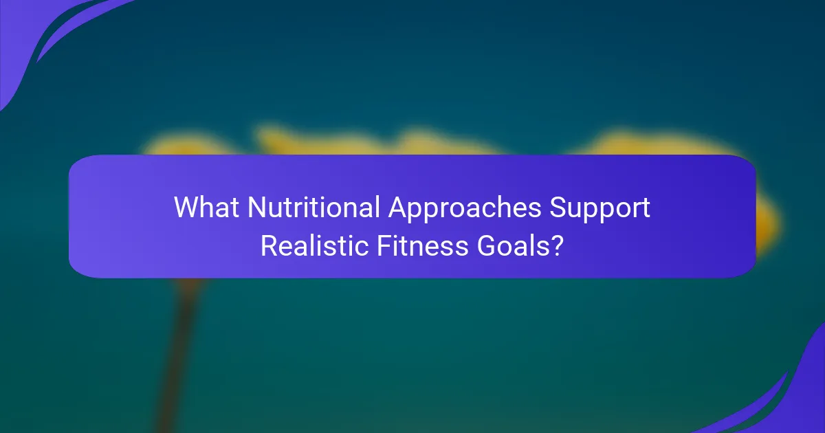 What Nutritional Approaches Support Realistic Fitness Goals?
