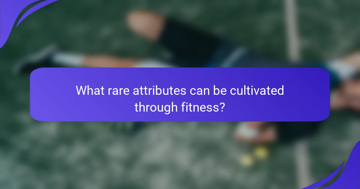 What rare attributes can be cultivated through fitness?
