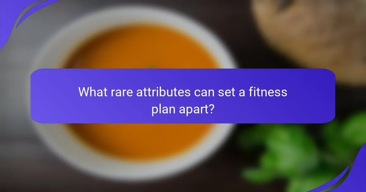 What rare attributes can set a fitness plan apart?