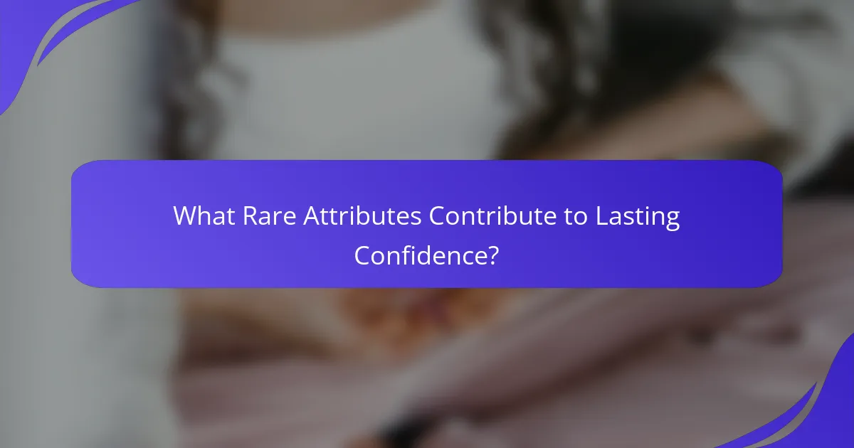 What Rare Attributes Contribute to Lasting Confidence?