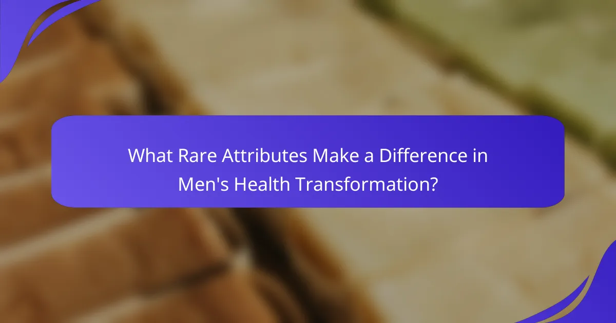 What Rare Attributes Make a Difference in Men's Health Transformation?