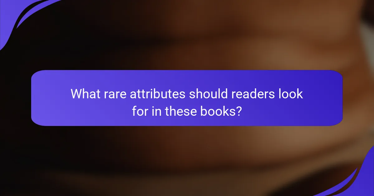 What rare attributes should readers look for in these books?