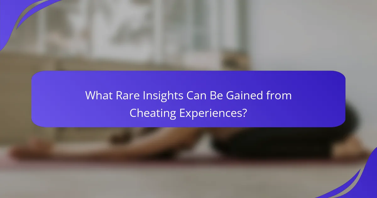 What Rare Insights Can Be Gained from Cheating Experiences?
