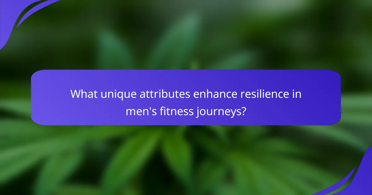 What unique attributes enhance resilience in men's fitness journeys?