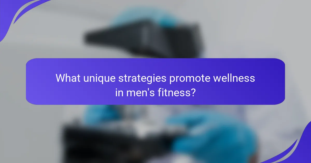 What unique strategies promote wellness in men's fitness?