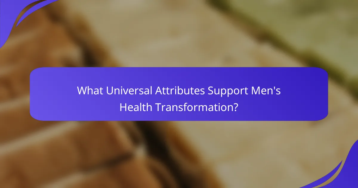 What Universal Attributes Support Men's Health Transformation?